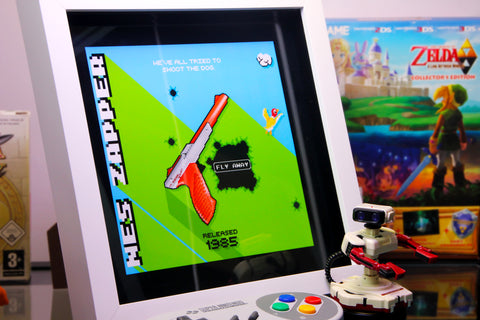 NES Zapper 1985 Custom Pixel Art Framed Print.