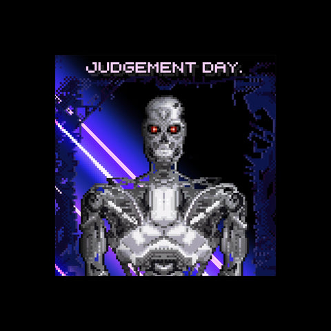 Terminator 2 1991 Custom Pixel Art Framed Print