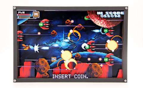 3D Pixel Art - Arcade Shoot Em Up - Customisable Shadow Box