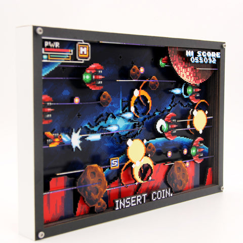 3D Pixel Art - Arcade Shoot Em Up - Customisable Shadow Box