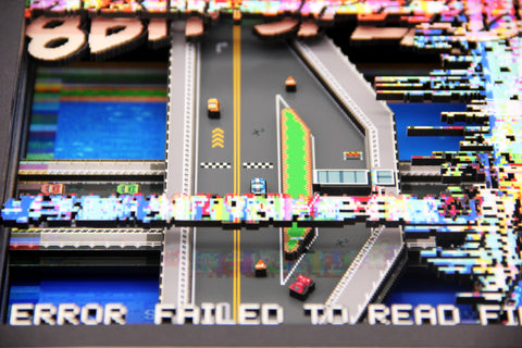3D Pixel Art - Glitch Racer - Customisable Text Shadow Box