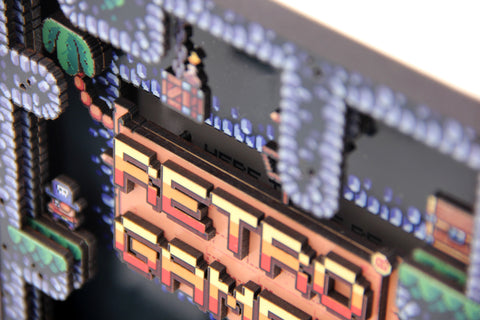 3D Gamer Cave Pixel Art - Customisable Shadow Box Artwork