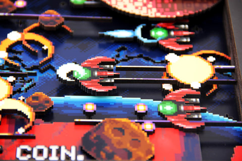 3D Pixel Art - Arcade Shoot Em Up - Customisable Shadow Box