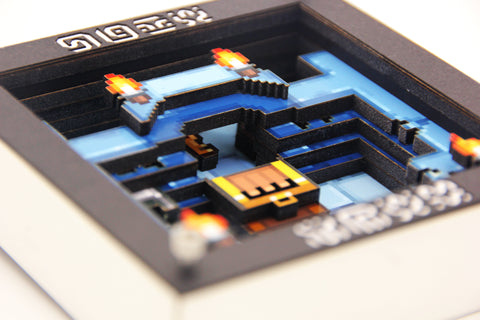 3D Pixel Art - Dungeon Glyph. - Miniature Customisable Shadow Box