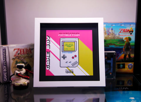 Gameboy 1989 Custom Pixel Art Framed Print