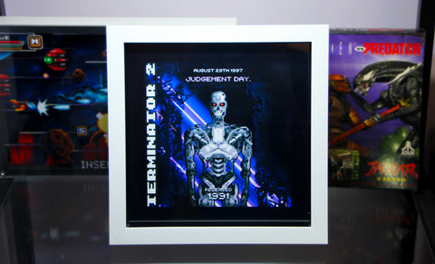 Terminator 2 1991 Custom Pixel Art Framed Print
