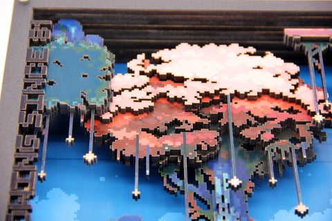 3D Pixel Art - Mystic Worlds - Customisable Shadow Box Artwork