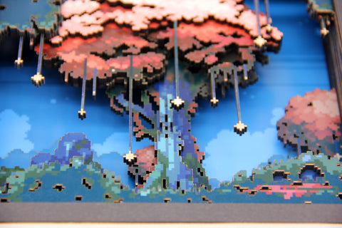 3D Pixel Art - Mystic Worlds - Customisable Shadow Box Artwork